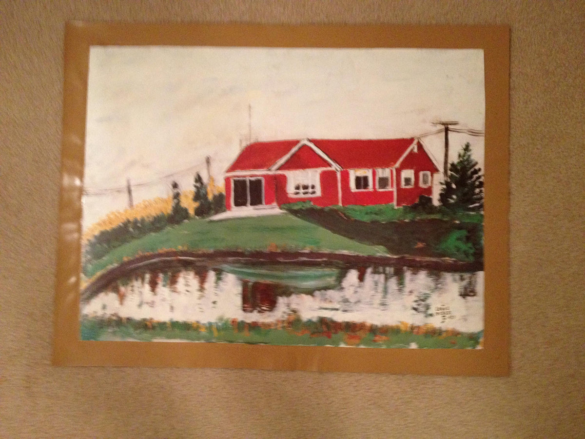 Louis Nizer "HOUSE LANDSCAPE" Authentic Oil Painting Artagraph: Number 23/700 and Signed Limited Edition Canvas (24" x 18")