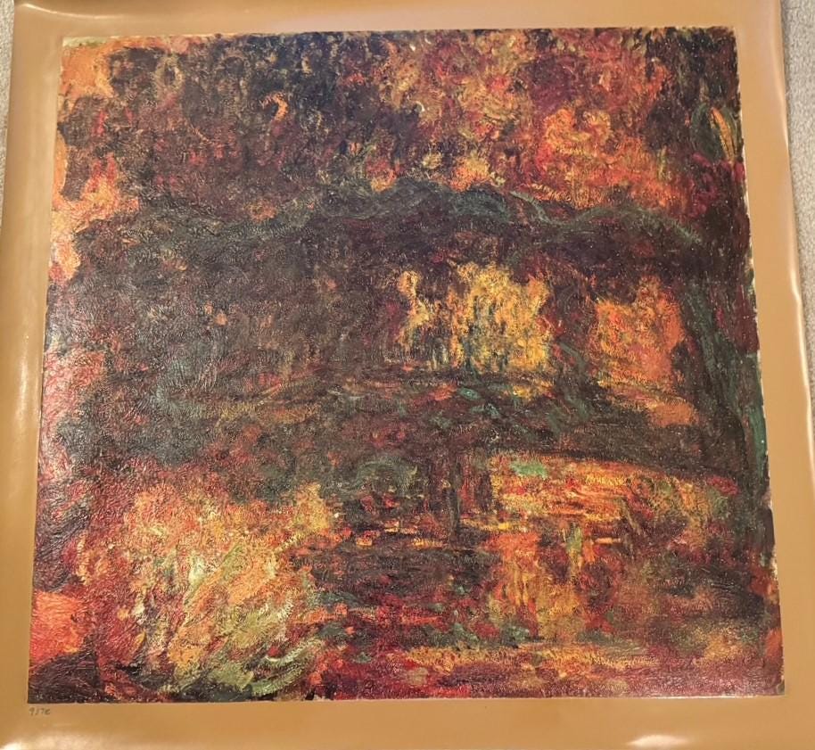 Claude Monet"WATER LILIES-JAPANESE Bridge"Authentic Oil Painting Artagraph:Number None Limited Edition Canvas (26-1/2" x 25-1/4")