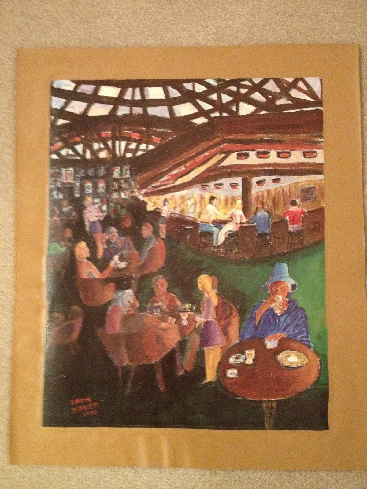 Louis Nizer "BAR SCENE" Authentic Oil Painting Artagraph: Number 61/700 and Signed Limited Edition Canvas (15-1/2" x 19-3/4")