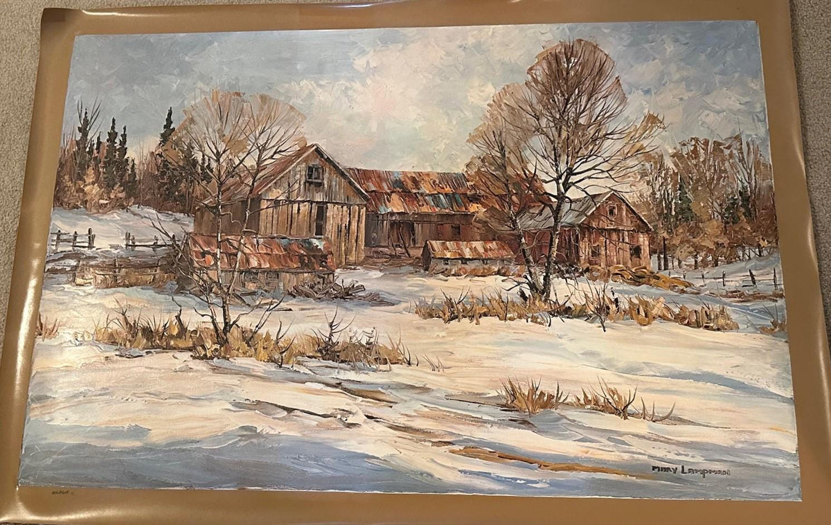 Mary Lampman "JANUARY QUIET" Authentic Oil Painting Artagraph: Number 267/1000 and Signed Limited Edition Canvas (36" x 24")